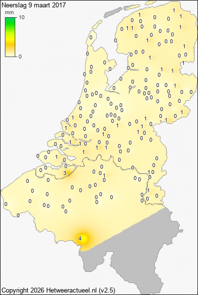 Neerslag 9 maart 2017