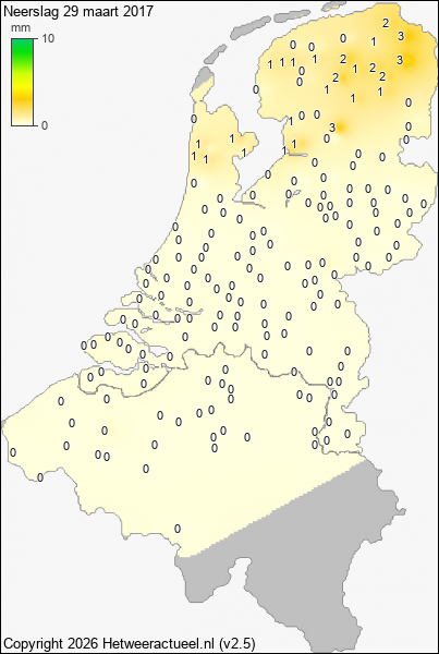 Neerslag 29 maart 2017