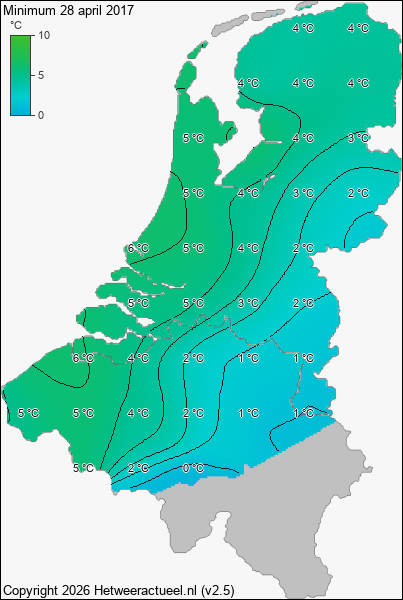 Minimum temperatuur 28 april 2017