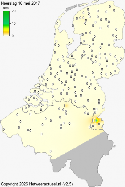 Neerslag 16 mei 2017