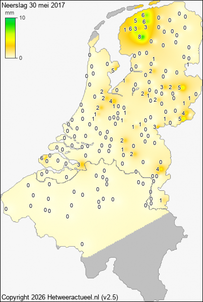 Neerslag 30 mei 2017