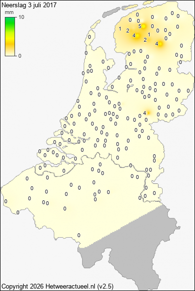 Neerslag 3 juli 2017