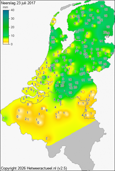 Neerslag 23 juli 2017