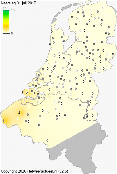 Neerslag 31 juli 2017