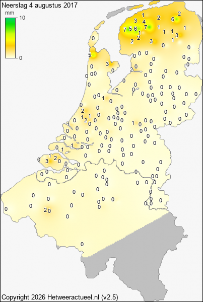 Neerslag 4 augustus 2017