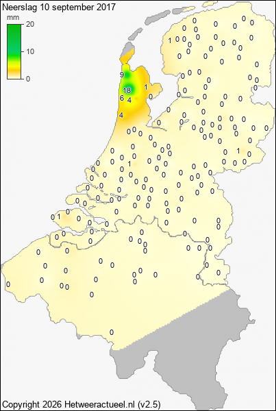 Neerslag 10 september 2017