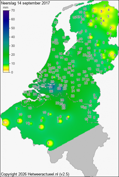 Neerslag 14 september 2017