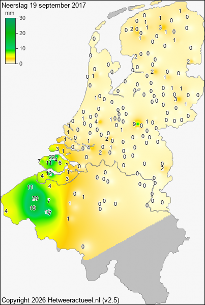 Neerslag 19 september 2017