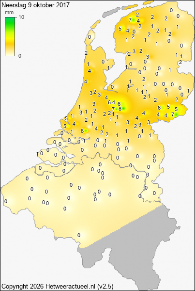Neerslag 9 oktober 2017