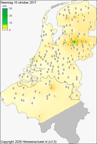 Neerslag 10 oktober 2017