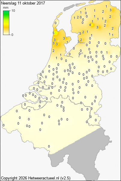 Neerslag 11 oktober 2017