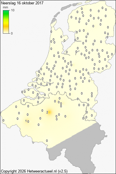 Neerslag 16 oktober 2017