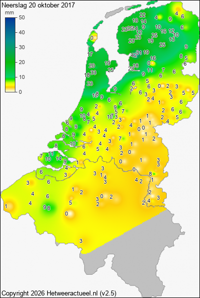 Neerslag 20 oktober 2017