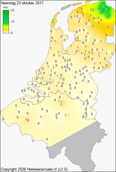 Neerslag 23 oktober 2017