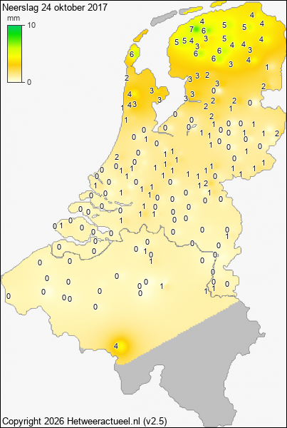 Neerslag 24 oktober 2017