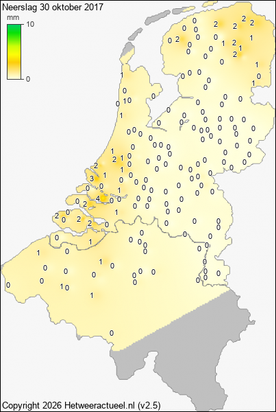 Neerslag 30 oktober 2017