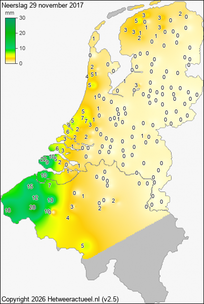 Neerslag 29 november 2017