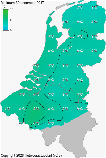 Minimum temperatuur 30 december 2017