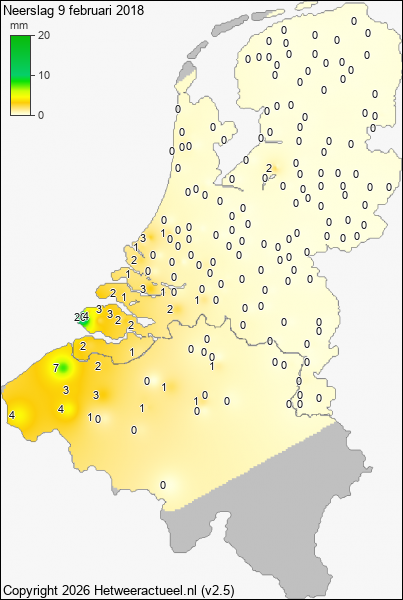 Neerslag 9 februari 2018