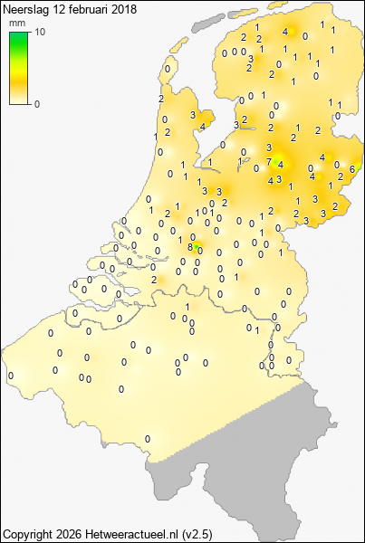 Neerslag 12 februari 2018