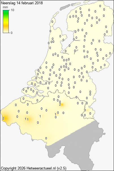 Neerslag 14 februari 2018