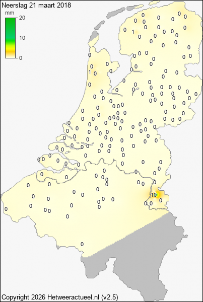 Neerslag 21 maart 2018