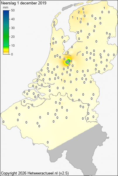 Neerslag 1 december 2019