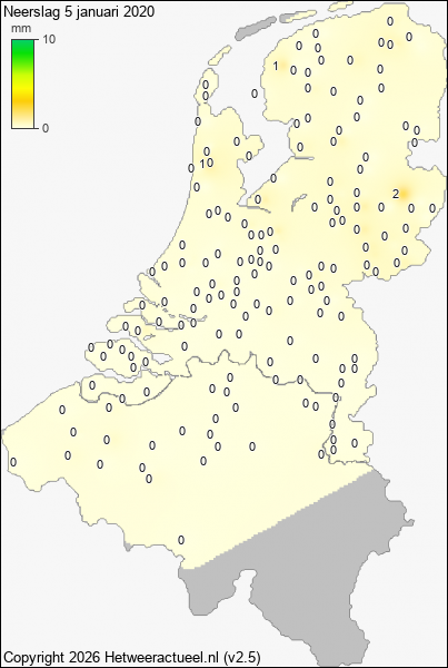 Neerslag 5 januari 2020
