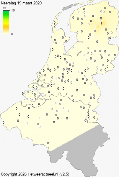 Neerslag 19 maart 2020
