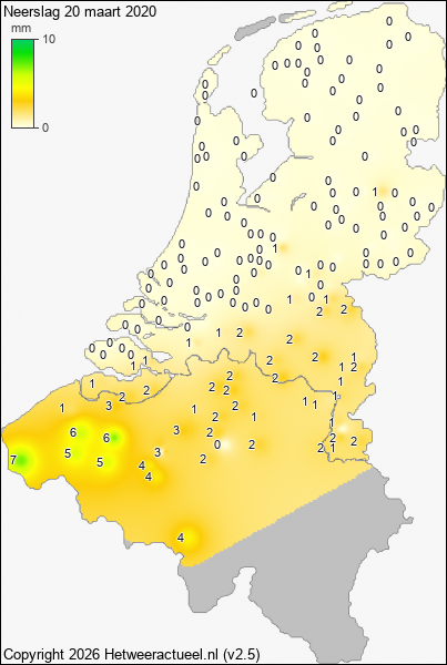 Neerslag 20 maart 2020