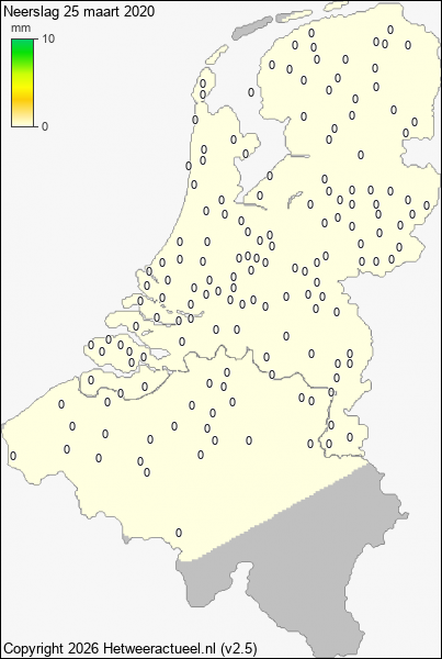 Neerslag 25 maart 2020