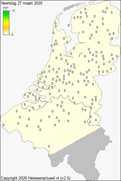 Neerslag 27 maart 2020