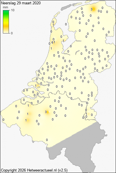Neerslag 29 maart 2020