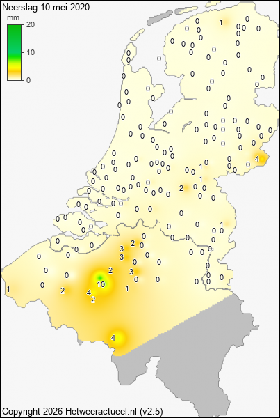 Neerslag 10 mei 2020