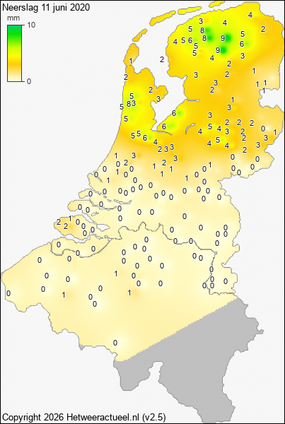 Neerslag 11 juni 2020