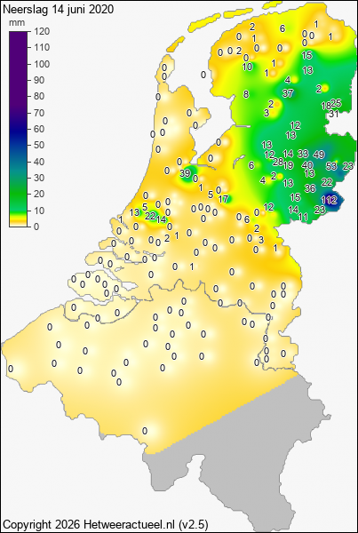 Neerslag 14 juni 2020
