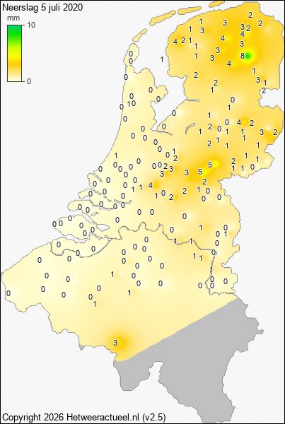 Neerslag 5 juli 2020