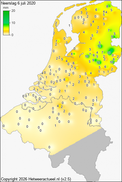 Neerslag 6 juli 2020