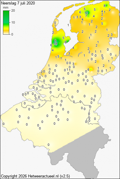 Neerslag 7 juli 2020