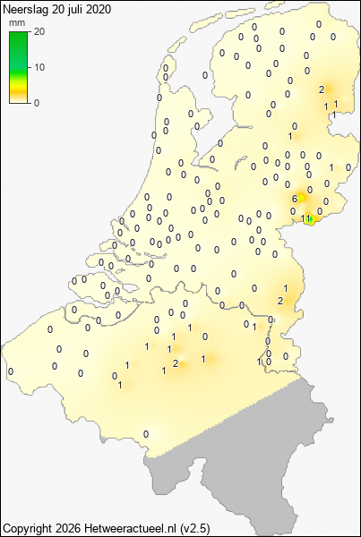 Neerslag 20 juli 2020