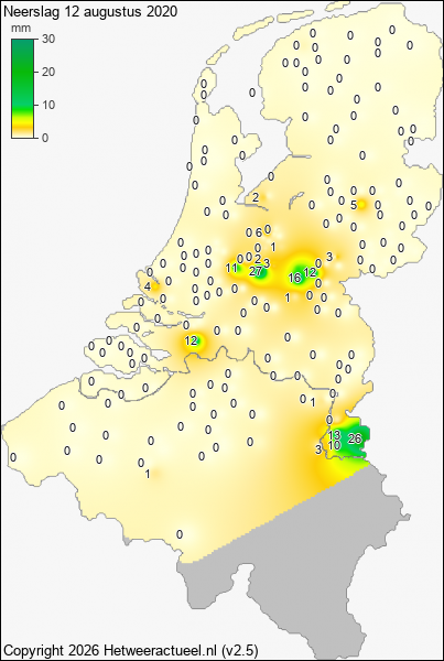 Neerslag 12 augustus 2020