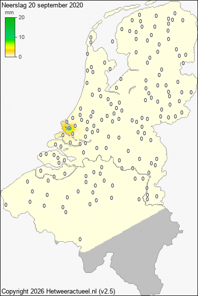 Neerslag 20 september 2020