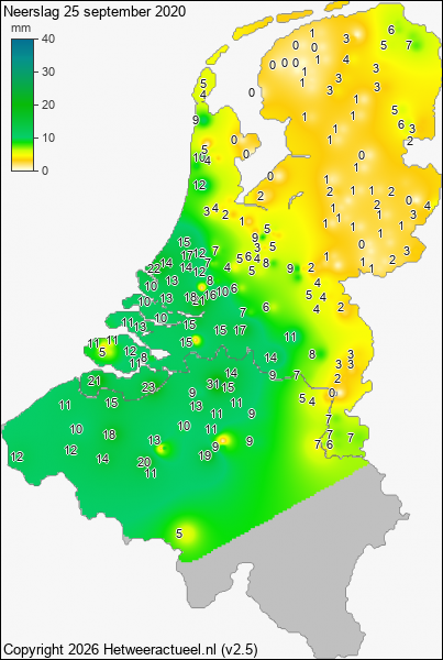 Neerslag 25 september 2020
