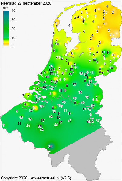 Neerslag 27 september 2020