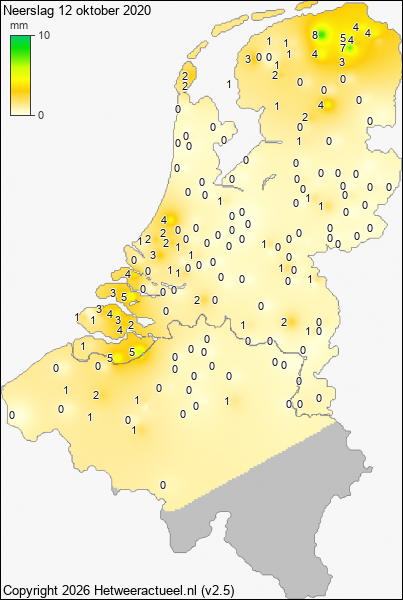 Neerslag 12 oktober 2020