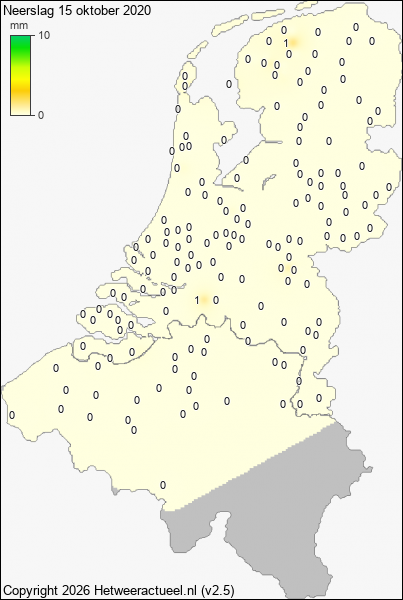 Neerslag 15 oktober 2020