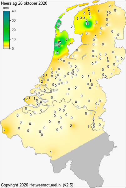 Neerslag 26 oktober 2020