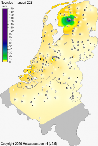 Neerslag 1 januari 2021