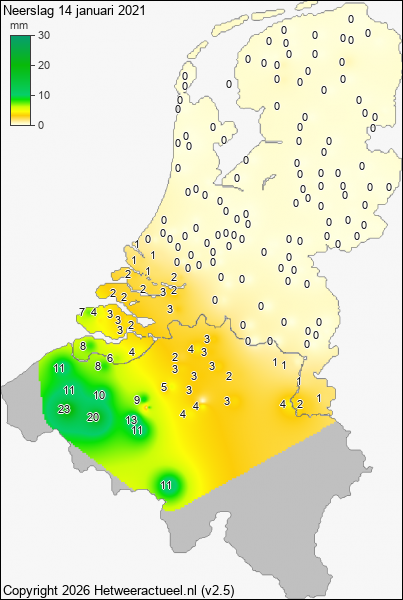 Neerslag 14 januari 2021