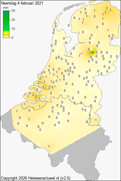 Neerslag 4 februari 2021